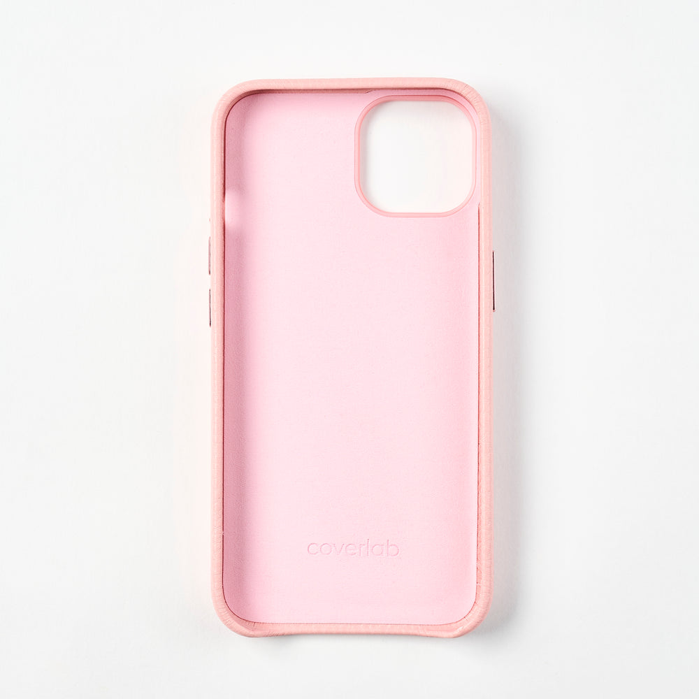 Coque cuir motif cerises et nœuds