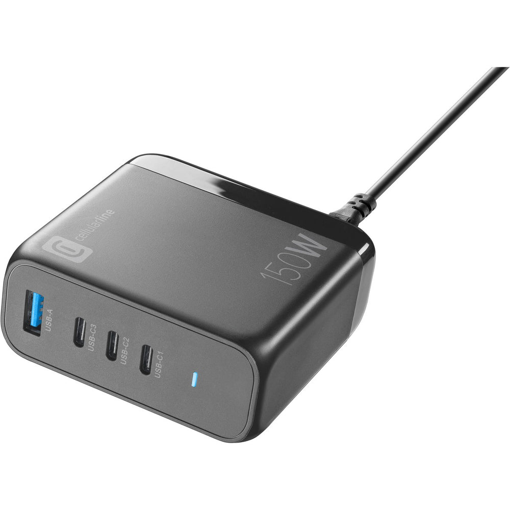 Ultra-compact 150W 4 ports Mains Charger with GAN technology
