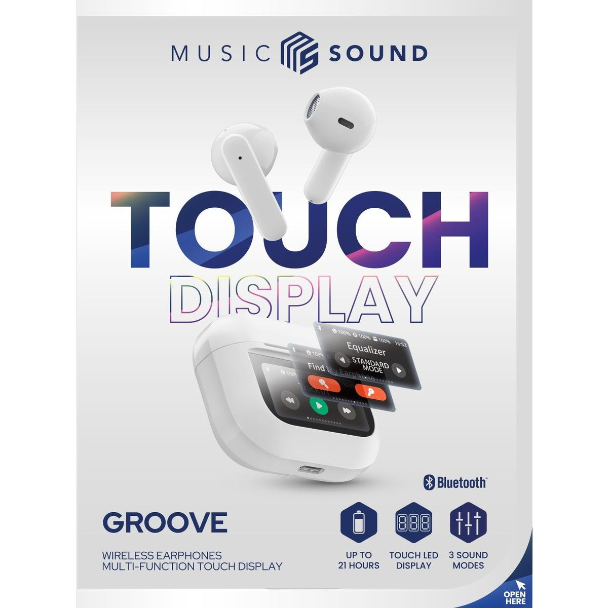 Écouteurs TWS avec écran tactile multifonction