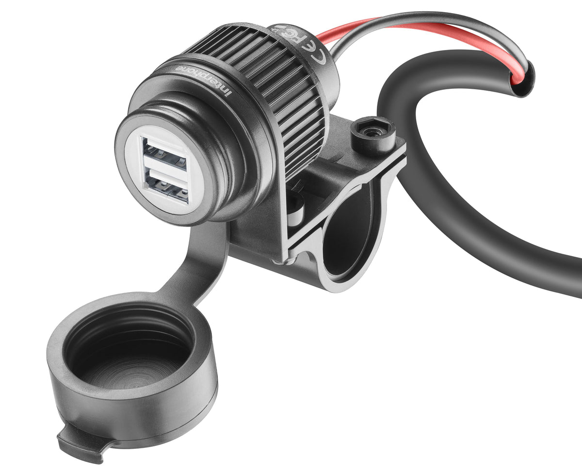 Interphone ACCMOTO2USB mobile device charger GPS, Smartphone Black DC Auto