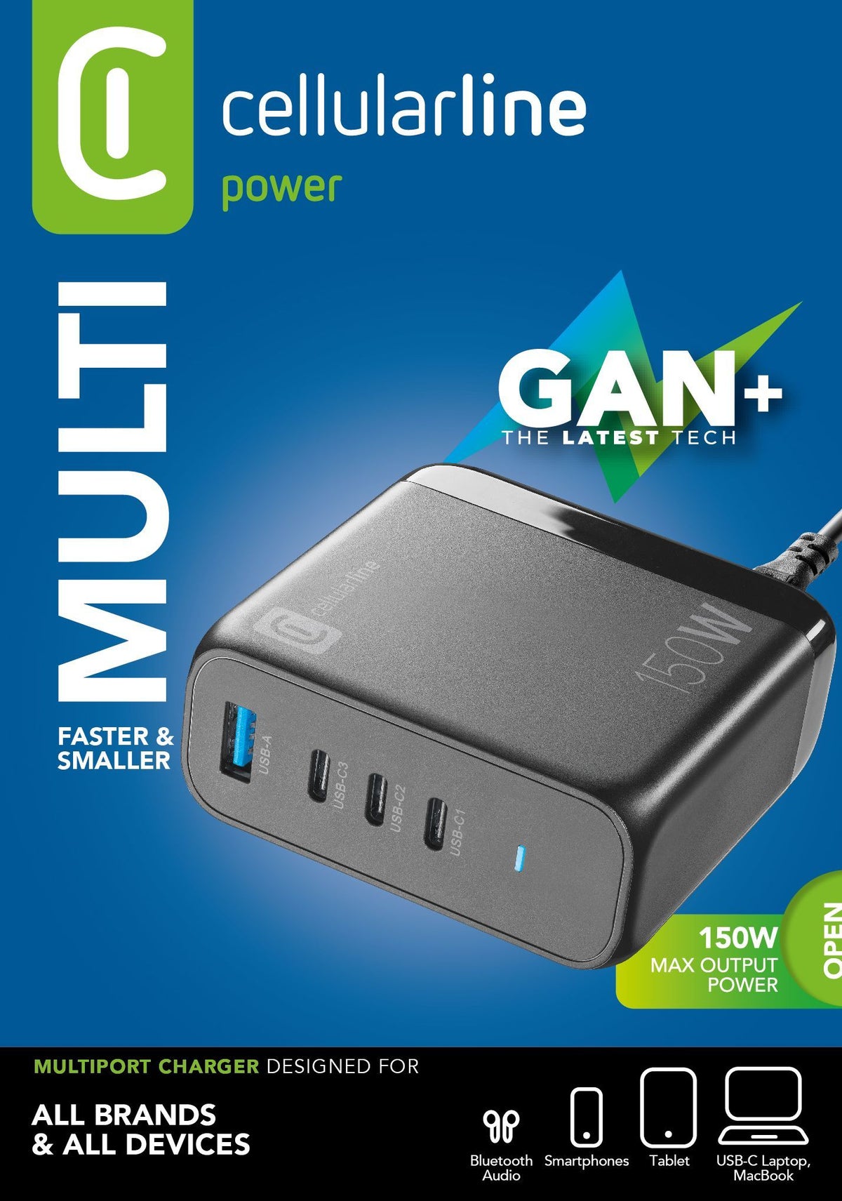 Cellularline 8018080471612 Laptop, Universal Black AC Fast charging Indoor