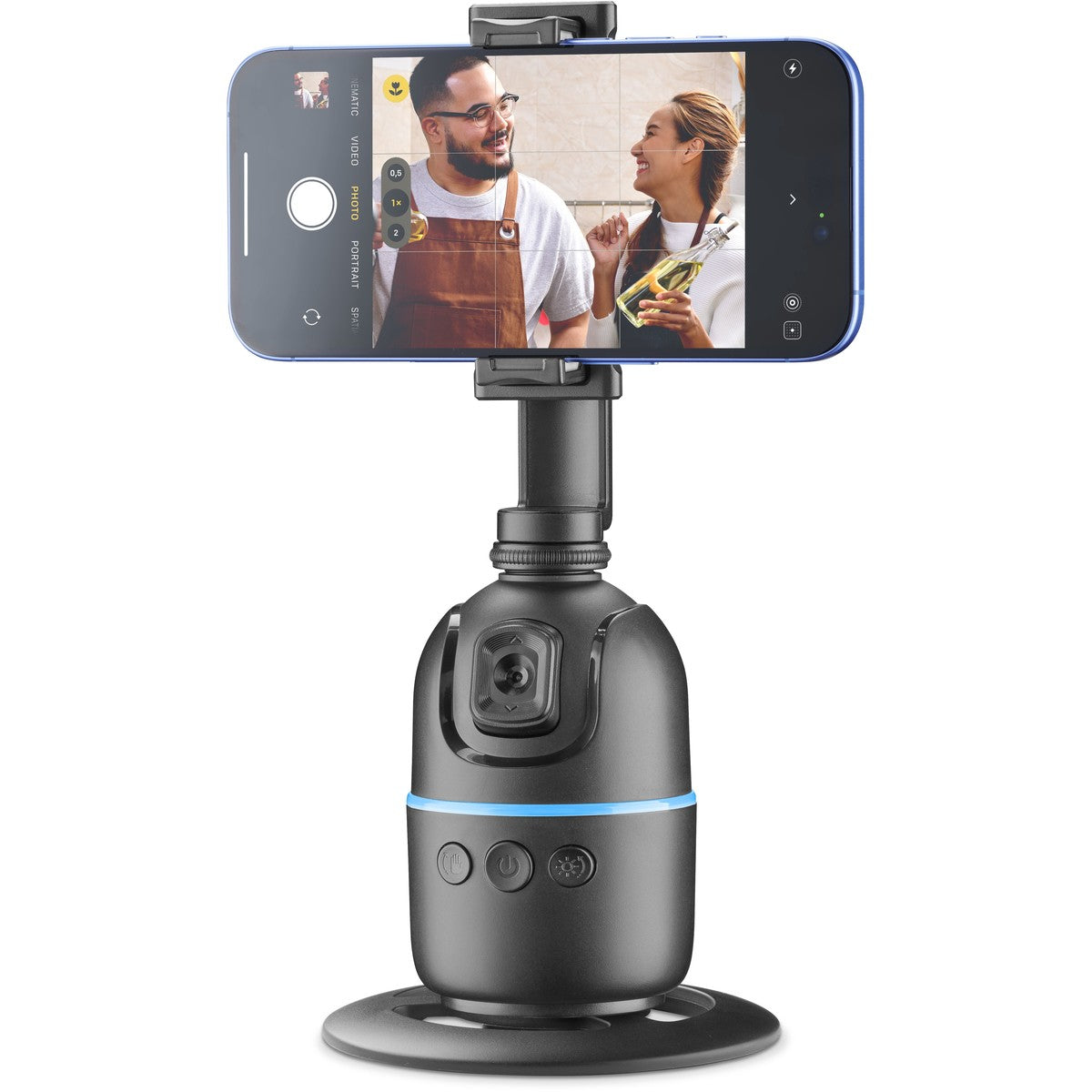 Phone holder with automatic face tracking