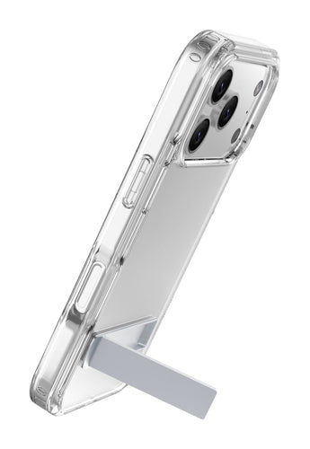 Clear Stand - Transparent case with integrated stand for hands-free use.