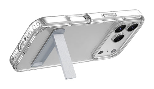 Clear Stand - Transparent case with integrated stand for hands-free use.