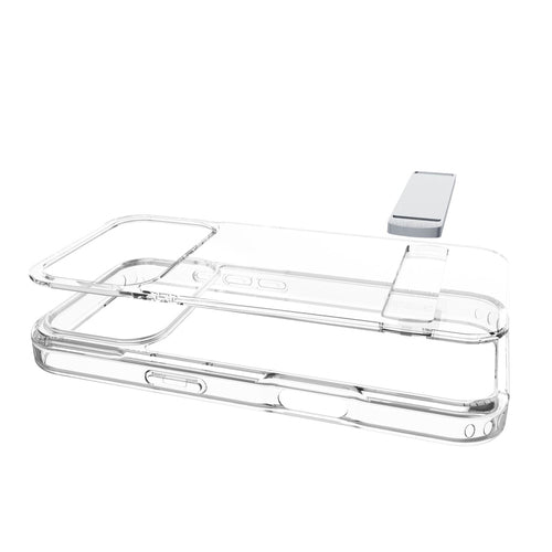 Clear Stand - Transparent case with integrated stand for hands-free use.