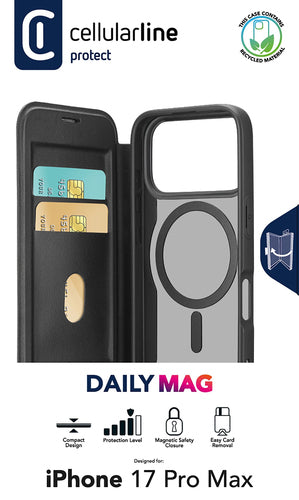 Daily Mag - Book cover with semi-transparent hard back compatible with Magsafe® ecosystem