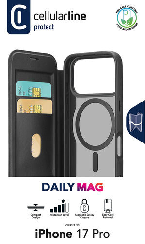 Daily Mag - Book cover with semi-transparent hard back compatible with Magsafe® ecosystem