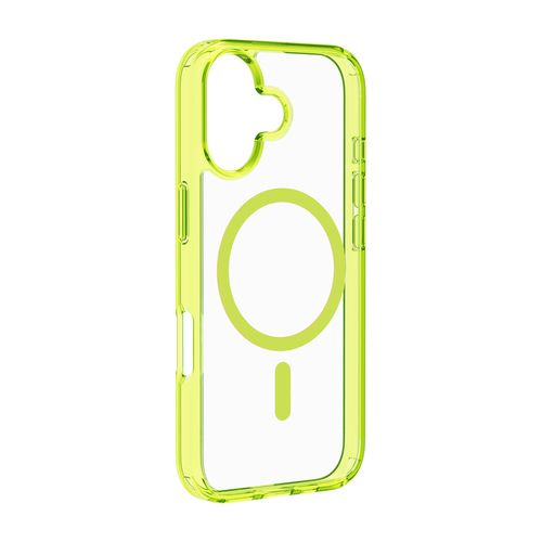 Étui transparent avec bords colorés compatible avec l'écosystème Magsafe®.