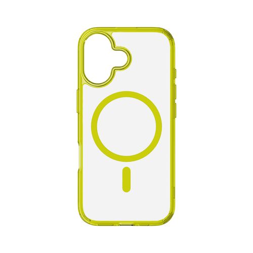 Étui transparent avec bords colorés compatible avec l'écosystème Magsafe®.