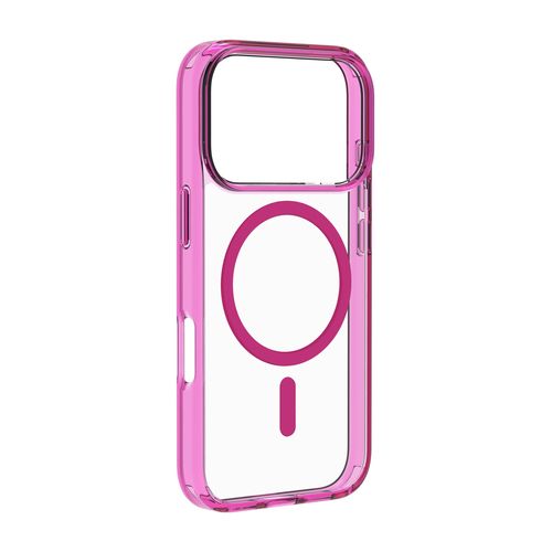 Étui transparent avec bords colorés compatible avec l'écosystème Magsafe®.