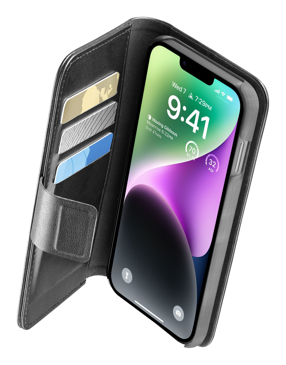 Cellularline 8018080445934 mobile phone case 17 cm (6.7") Folio Black