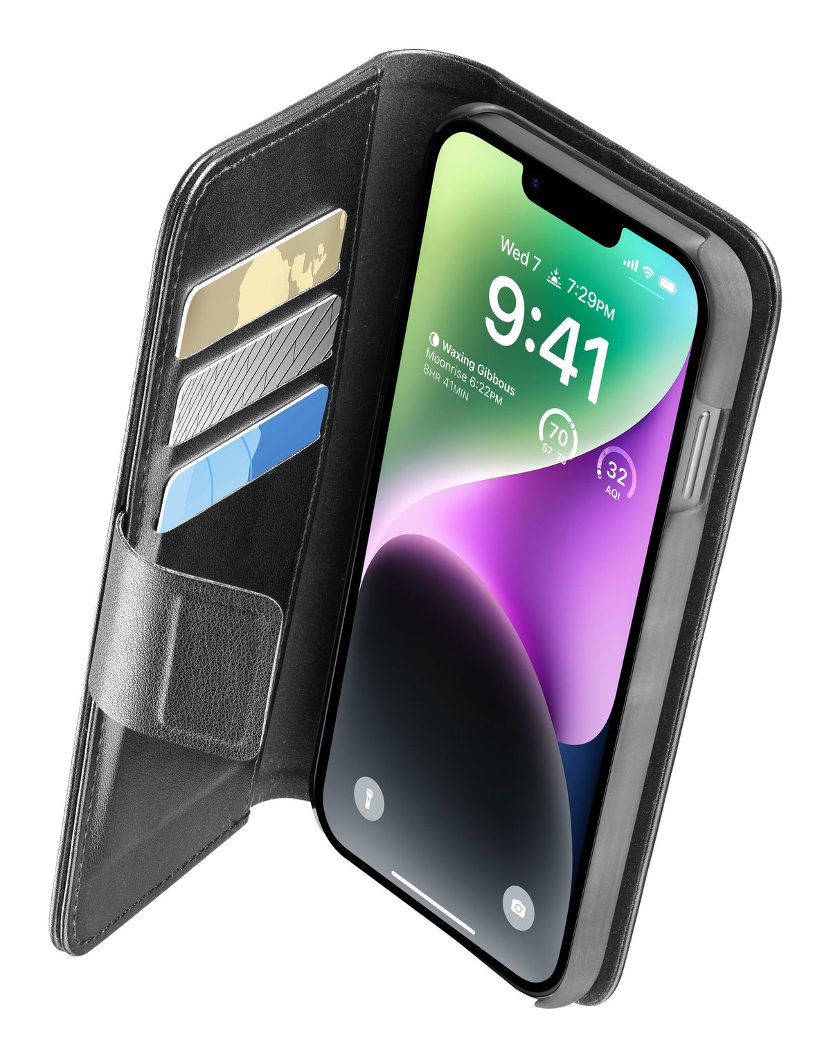 Cellularline 8018080445934 mobile phone case 17 cm (6.7") Folio Black