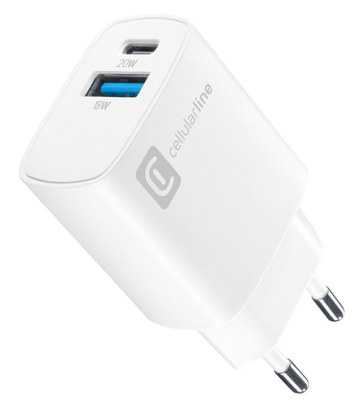 Cellularline ACH2USBPD20WSMLW mobile device charger Smartphone, Universal White AC Fast charging Indoor